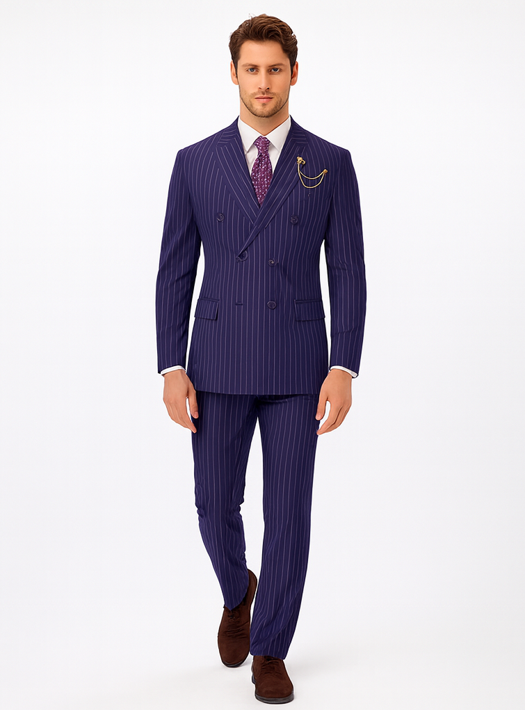 1920s Mens Outfit - 1920s costume  Bold Pinstripe Wide Suit - Image 6