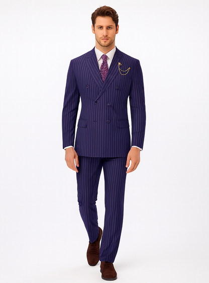1920s Mens Outfit - 1920s costume  Bold Pinstripe Wide Suit - Image 6