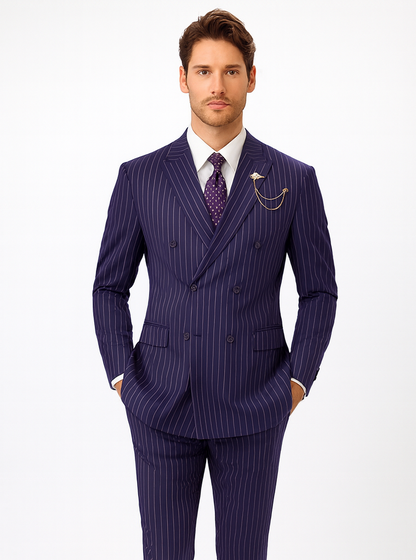 1920s Mens Outfit - 1920s costume  Bold Pinstripe Wide Suit - Image 7