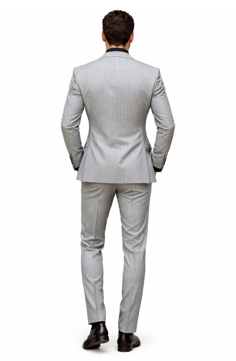 1920s Mint Grey And Black Pinstripe Suit - Vested Stripe Gangster Suit - SAM371SK-01 - Image 2