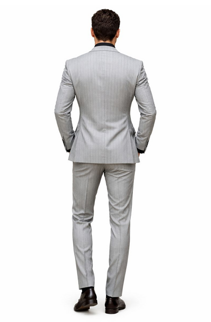 1920s Mint Grey And Black Pinstripe Suit - Vested Stripe Gangster Suit - SAM371SK-01 - Image 2