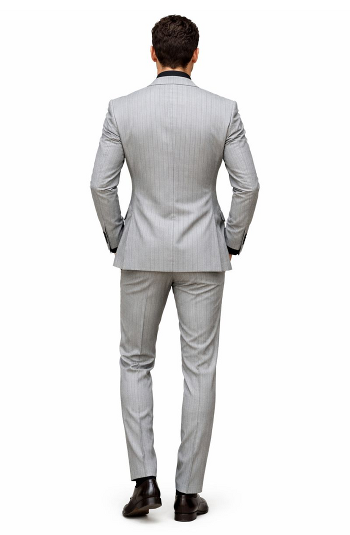 1920s Mint Grey And Black Pinstripe Suit - Vested Stripe Gangster Suit - SAM371SK-01 - Image 2