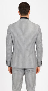 1920s Mint Grey And Black Pinstripe Suit - Vested Stripe Gangster Suits - SAM371SK-01 - Image 2