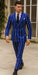 1920s Style Suit - Gangster Suit - Pinstripe Suit - Double Breasted Suits - Black and Gold Pinstripe - Royal and White Pinstripe