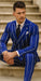 1920s Style Suit - Gangster Suit - Pinstripe Suit - Double Breasted Suits - Black and Gold Pinstripe - Royal and White Pinstripe