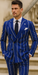 1920s Style Suit - Gangster Suit - Pinstripe Suit - Double Breasted Suits - Black and Gold Pinstripe - Royal and White Pinstripe