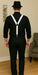 1920s Costumes Include Gangster Hat + Black Shirt + Black Flat Front Pants + Suspender + Free Tie  unhemmed unfinished bottom Bundle Deal