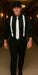 1920s Costumes Include Gangster Hat + Black Shirt + Black Flat Front Pants + Suspender + Free Tie  unhemmed unfinished bottom Bundle Deal
