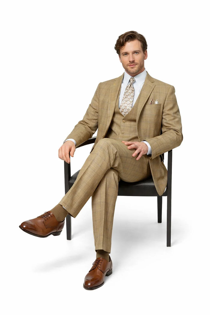 1920s Vintage Suits Pattern Checkered Suit Modern Fit