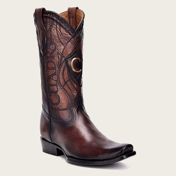 Brown Semi Square Toe Mens Western Boots