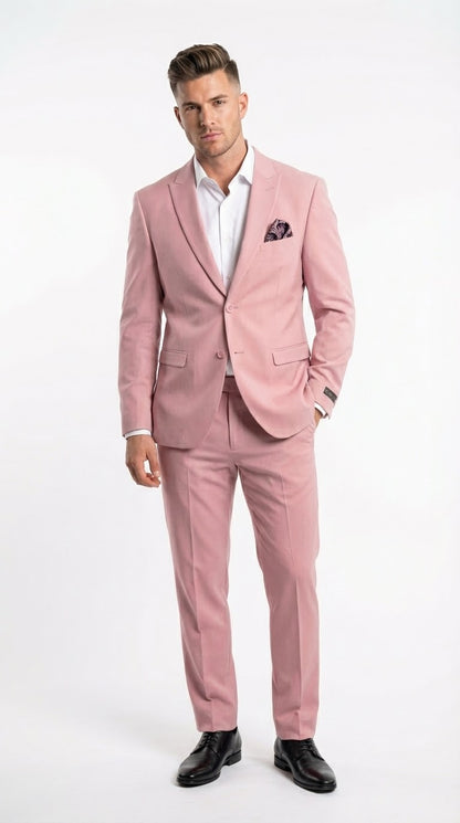 Vitali Brand Men’s Light Pink Formal Suit - Blush Color Modern Fit