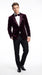 Mens Plum Eggplant Velvet Blazer Jacket – Luxury Velvet Dinner Jacket for Wedding, Tuxedo Events, Formal Parties in Burgundy Color