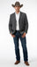 Mens Charcoal Grey Three Buttons Western Blazer – Classic Fit Cowboy Style Three Button Formal Dress Jacket