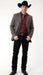 Men’s Charcoal Gray Western Faux Suede Blazer – Double Button Cowboy Jacket for Wedding & Party Wear
