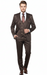 Men’s Chocolate Brown Textured 3-Piece Suit – Luxury Double-Breasted Vest Formal Set
