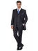Men’s Three Button Suits -  Navy Blue Pinstripe Three-Piece Suit – Classic Business and Formal Wear - Zoot Suit