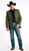 Men’s Olive Green Western Blazer Jacket, Classic Cowboy Style Sport Coat for Casual Formal Wear with Jeans