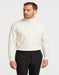 Men's Ivory Turtleneck Sweater – Classic Slim Fit Knit Pullover for Winter Elegance - Cream