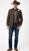 Men’s Brown Western Tweed Herringbone Blazer Jacket – Classic Cowboy Style Sport Coat for Wedding Party