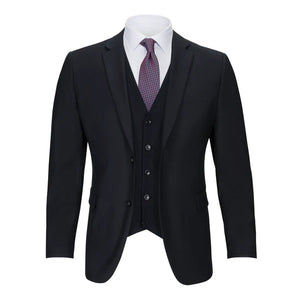 Mens Vested Navy Slim Fit Suit