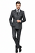 Men’s Charcoal Plaid Double-Breasted Suit –  Tailored Pants Windowpane Pattern By Rossiman