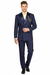Men’s Navy Blue Double-Breasted Tuxedo with navy Satin Peak Lapel Wedding Suit