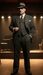 Al Capone Men’s Charcoal Gray Stripe 3-Piece Gangster Style Suit – 1920s Jazz Club Inspired Formal Suit Outfit