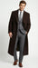 Men’s Brown Long Overcoat – Double Breasted Classic Formal Winter Coat for Business, Topcoat and Cold Weather Wear