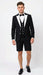 Men’s Black and White Tuxedo Shorts Suit – Modern Formal Tuxedo with Short Pants for Wedding, Party and Special Events