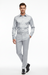 Men’s Silver Satin Dress Shirt and Pants Set – Luxury Slim Fit Outfit for Parties, Weddings, and Formal Events