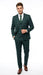 Men's Dark Green Plaid 3 Piece Suit – Checkered Suit Set for Wedding, Windowpane Tartan Fabric - Ultra Slim Fit