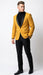 Men's Gold Shawl Lapel Blazer Tuxedo Dinner Jacket – Luxury Formal Blazer Jacket for Wedding, Party and Evening Events