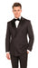 Men’s Double Breasted Suit – Classic Peak Lapel Formal Tuxedo Style Suit for Wedding in Black Ton on Tone Pinstripe