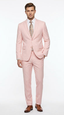 Men’s Light Pink 2 Piece Suit, Formal Dress Suit for Weddings, Prom, Parties, Summer Events Slim Fitted By Vitali