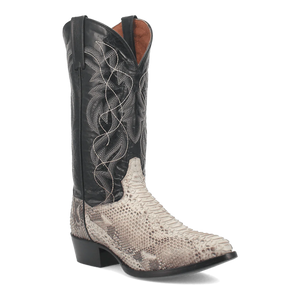 Dan Post Men's Manning Python Snakeskin Round Toe Boots - Natural