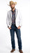 Men’s White Western Blazer with Black Trim – Classic Cowboy Style