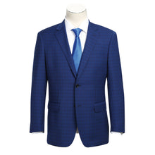 564-2 Men's Classic Fit Wool Blend Checked Suit