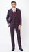 Men’s Plum Eggplant Pinstripe 3 Piece Suit – Burgundy Purple Formal Suit  Gangster 1920s Mafia Pimp Suit