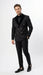 Men’s Black Double Breasted Tuxedo Suit – Luxury Formal Dinner Jacket Gold Buttons Velvet Lapel