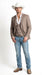 Men’s Light Grey Cowboy Blazer with Double breasted Vest – Western Two Piece Suit Pants included