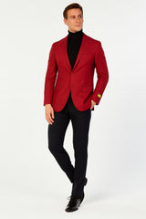 Men’s Burgundy Red - Wine  Two-Button Sport Coat – Stylish Blazer for Business, Parties