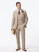Men’s Light Tan Tweed Great Gatsby 3 Piece Suit – Vintage Vested Wedding Suit, 1920s Classic Formal Outfit Herringbone