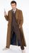 Men’s Brown Cotton Trench Coat Doctor Who 10th Doctor Inspired Long Coat – Classic Gabardina Style Overcoat, Vintage Winter Costume Jacket