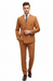 Men’s Vitali Brand Rustish Orange Brown Copper Color Double Breasted Slim Fit Suit