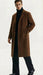 Men’s Brown Long Wool Overcoat – Topcoat Wool Carcoat Three Quarter