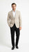Zacchi Men’s Beige Hopsack Blazer – Classic Two Button Sport Coat with Peak Lapel Formal Jacket