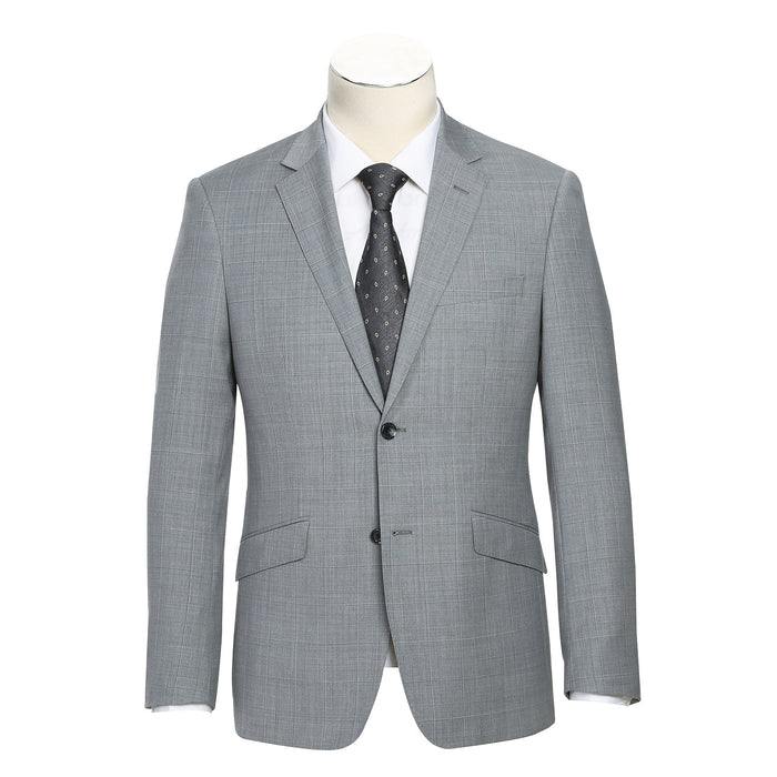 564-1 Men's Classic Fit Wool Blend Stretch Checked Suit