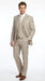Men’s Tan Pinstripe Three Piece Suit – Classic Fit Pleated Pants  Tan Sand Beige Wedding, Church Shadow Ton on Tone  Business Suit for Men