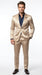 Mens Shiny Champagne Gold Two Piece Suit – Luxury Formal Satin Finish Suit for Wedding, Party and Evening Wear