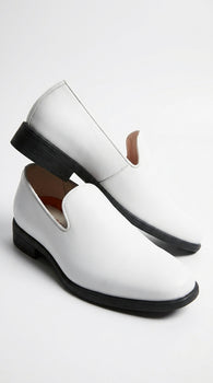 Men’s White Plain Toe Slip On Loafer Dress Shoes – Classic Formal Lightweight Shoes for Wedding, Party and Business Wear